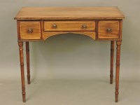 Lot 601 - A George III inlaid mahogany side table