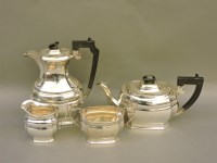 Lot 464 - A four piece silver teaset