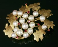 Lot 488 - A cultured pearl and synthetic ruby