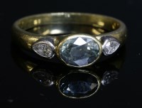 Lot 301 - An 18ct gold sapphire and diamond three stone ring