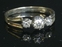 Lot 12 - A Georgian three stone diamond ring