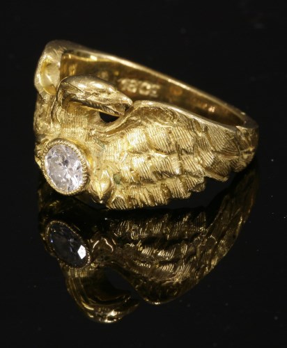 Lot 31 - A single stone diamond set chimera or eagle ring