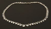 Lot 1582 - A sterling silver moonstone fringe necklace