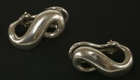 Lot 1587 - A pair of sterling silver Tiffany & Co. earrings