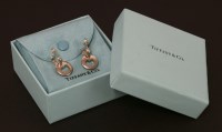 Lot 1602 - A pair of sterling silver Tiffany drop earrings