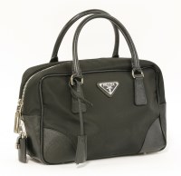 Lot 1027 - A Prada Milano black canvas tote handbag