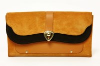 Lot 1187 - A Jimmy Choo terracotta orange and chocolate brown suede wallet