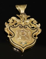 Lot 43 - A Victorian gold pendant of cartouche form