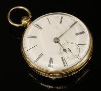 Lot 349 - An 18ct gold open-faced pocket watch