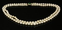 Lot 192 - A two-row graduated cultured pearl necklace