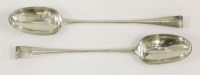 Lot 415 - A pair of George III Irish silver basting spoons