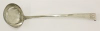 Lot 416 - An 18th century Irish silver soup ladle