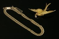 Lot 107 - A Russian gold double curb link bracelet