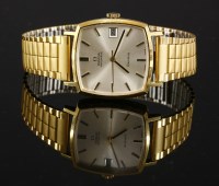 Lot 369 - A gentlemen's 18ct gold Omega Automatic Genève strap watch