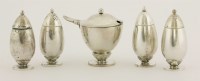 Lot 553 - Two sets of salt and pepper shakers and a mustard pot designed in 1931 by Gundorph Albertsus