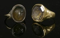 Lot 5 - A gentlemen's smokey quartz intaglio ring