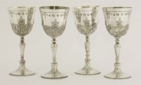Lot 430 - A set of four Elizabeth II silver 'Mayflower' goblets