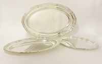 Lot 396 - A matched graduated set of three oval trays