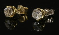 Lot 162 - A pair of Victorian single stone diamond stud earrings