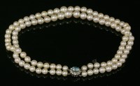 Lot 185 - A two-row graduated cultured pearl necklace