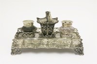 Lot 501 - A Victorian silver inkstand