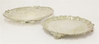 Lot 542 - A George III silver salver and a George IV silver dish