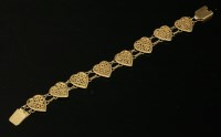 Lot 242 - A Continental gold filigree bracelet