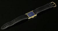 Lot 376 - A gentlemen's vermeil Must de Cartier tank mechanical strap watch