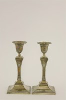 Lot 511 - A pair of Edward VII silver candlesticks