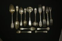 Lot 481 - A matched canteen of silver cutlery