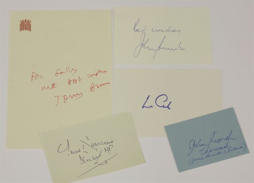 Lot 30 - BRITISH POLITICIANS: Signed cards