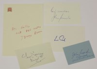 Lot 30 - BRITISH POLITICIANS: Signed cards