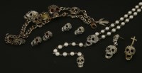 Lot 1561 - A collection of Butler and Wilson paste set skull jewellery
