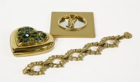 Lot 1573 - An Yves St Laurent gilt metal and paste stone bracelet