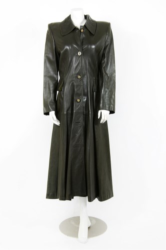 Lot 1305 - A Loewe brown leather trench coat