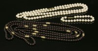 Lot 221 - A single row uniform cultured pearl necklace and bracelet suite