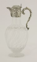 Lot 509 - A Victorian silver-mounted cut glass claret jug