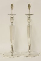 Lot 499 - A pair of George V silver table lamps