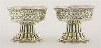 Lot 465 - A pair of Edwardian silver reproduction font cups
