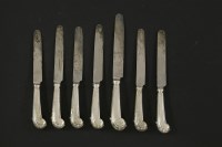 Lot 505 - A set of five 18th century silver knives
