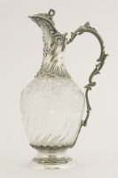 Lot 422 - A French silver-mounted cut-glass decanter