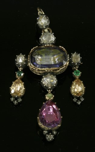 Lot 4 - A gem set girandole pendant/brooch