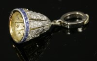 Lot 155 - An Art Deco sapphire and diamond set pendant cap or sautoir cap
