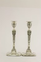 Lot 504 - A pair of Victorian silver candlesticks