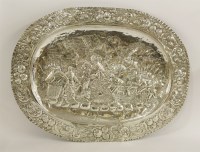 Lot 400 - A large Continental silver charger