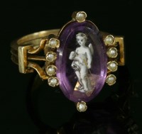 Lot 30 - An Edwardian paste and split pearl ring