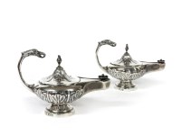 Lot 470 - A pair of Victorian silver table lighters