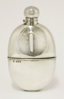 Lot 493 - A Victorian silver-mounted glass hip flask
