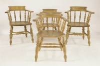 Lot 529 - A matched set of beech and elm dining chairs