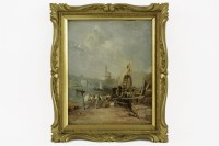 Lot 356 - FIGURE AND HORSE ON A HARBOUR 
inscribed William Collins 1834 verso
